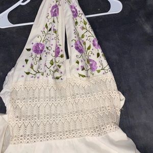 Halter neck crochet dress